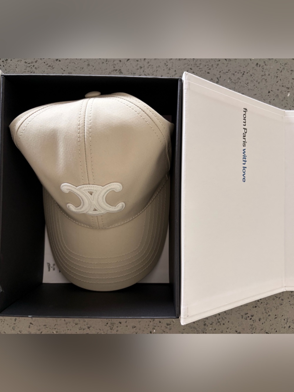 Celine Triomphe Cream Baseball Cap Authentic Size S - Picture 14 of 16